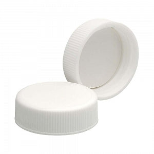 DWK Life Sciences Wheaton White Cap with PE Liner - Polypropylene Solid-Top White Cap with Foamed PE Cap Liner, Cap Closure Size 33-400 - 242226
