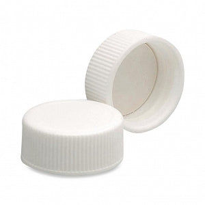 DWK Life Sciences Wheaton White Cap with PE Liner - Polypropylene Solid-Top White Cap with Foamed PE Cap Liner, Cap Closure Size 33-400 - 242226