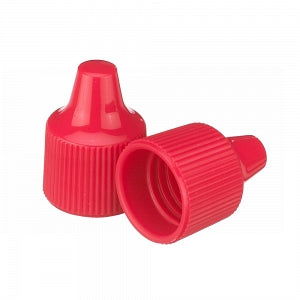 DWK Life Sciences Wheaton 15-415 PP Dropper Tip Caps - Polypropylene Dropper-Tip Cap, Size 15-415, Red - 242512
