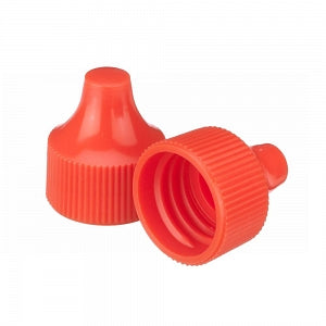 DWK Life Sciences Wheaton 20-410 PP Dropper Tip Caps - Polypropylene Dropper-Tip Cap, Size 20-410, Orange - 242523