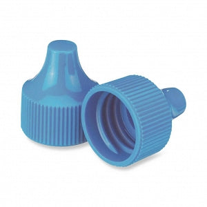 DWK Life Sciences Wheaton 20-410 PP Dropper Tip Caps - Polypropylene Dropper-Tip Cap, Size 20-410, Blue - 242524
