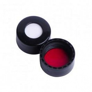 DWK Screw Caps for ABC Vial - CAP, PP, ABC, PTFE / SIL, BLK, 9MM - W225332-0201