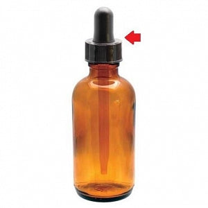 DWK Life Sciences Kimble Amber Glass Dropping Bottles - Amber Plastic Dramopper Bottle with Rubber Nipple, 60 mL - 15040D-6003