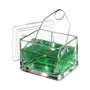 DWK Life Sciences Wheaton Slide Staining Dish - Soda Lime Glass Staining Dish, 95 mm L x 76 mm W x 64 mm D - 900200