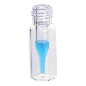 DWK Life Sciences Wheaton 9 mm Clear Glass Vials with Inserts - VIAL, CLEAR, 9MM, W/350UL CONICAL INSERT - 09-1000-101