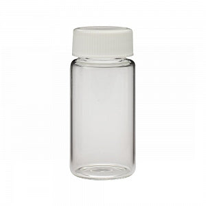 DWK Life Sciences Wheaton LS Vial - 20 mL Glass Liquid Scintillation Vial, Attached 22-400 Polypropylene Cap with Foamed Polyethylene Liner - 986540