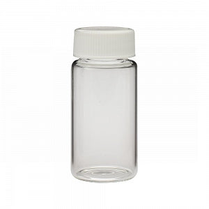 DWK Life Sciences Wheaton LS Vial - 20 mL Glass Liquid Scintillation Vial, Attached 22-400 Polypropylene Cap with Metal Foil / Pulp Liner - 986541