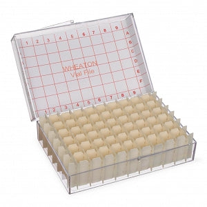 DWK Life Sciences Wheaton M-T Vial File - M-T Vial File Storage Case, Holds 54 Vials Size 8 mL - W228790
