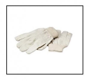 Waxie Sanitary Cotton Canvas Gloves - GLOVE, COTTON, CANVAS, WORK, WHITE - 790115