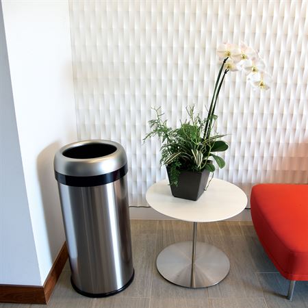 Open-Top Waste Can with Dual-Deodorizer Filter 13gal - Oval - 16"W x 11.5"D x 24.25"H