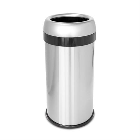 Open-Top Waste Can with Dual-Deodorizer Filter 16gal - Round - 14.25"W x 14.25"D x 30"H