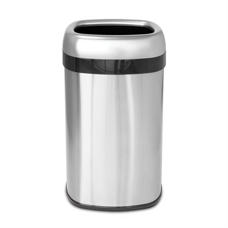 Open-Top Waste Can with Dual-Deodorizer Filter 13gal - Oval - 16"W x 11.5"D x 24.25"H