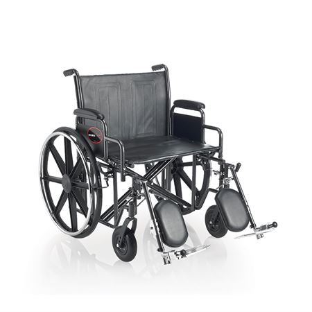 Wheelchair with Removable Desk Arm and Elevating Legrest 24" - 500lb Weight Capacity