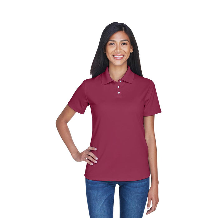 Ultraclub Ladies Cool and Dry Sport Polo - 100% Polyester Cool and Dry Stain-Release Performance Polo Shirt, Women's, Wine, Size S - 8445L-MAROON-S