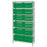12"D Shelf and Bin Unit 36"W x 74"H Includes 24 Bins - 10.875L x 16.5"W x 5"H
