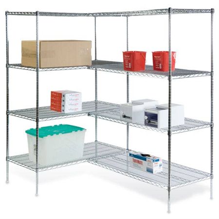 Corner Unit 48"W x 18"D (each shelf) - Overall: 66"W x 48"D x 72"H