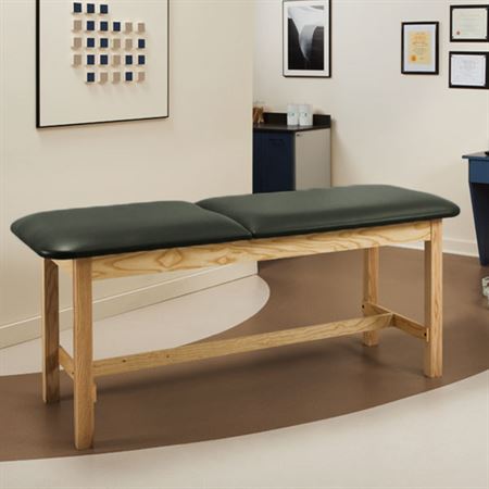 Wooden H-Brace Adjustable Backrest Exam Table Wooden H-Brace Treatment Exam Table with Adjustable Backrest - 72"L x 27"W x 31"H