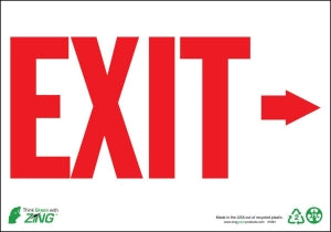 Zing Enterprises LLC Exit Right Arrow Signs - Exit Sign with Right Arrow, Aluminum, 7" x 10" - 1081A