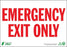 Zing Enterprises LLC Emergency Exit Only Signs - Emergency Exit Only Sign with Red Lettering on White, Aluminum, 7" x 10" - 1084A
