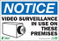 Zing Enterprises LLC Notice Video Surveillance Signs - SIGN, NOTICE VIDEO SURVEILLANCE, 7X10, AL - 1143A