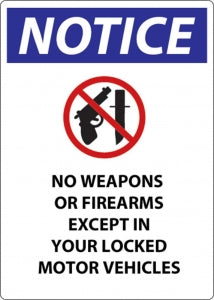 Zing Enterprises LLC Wisconsin No Weapons of Firearms Signs - DECAL, CONCEALED CARRY, WIS, 7X5, 2PK - 1808D