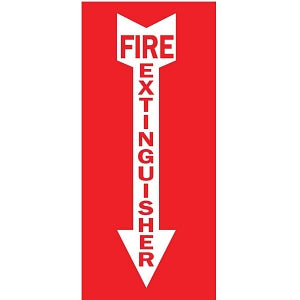 Zing Enterprises LLC Fire Extinguisher Down Arrow Signs - Fire Extinguisher Sign with Down Arrow, Glow-in-the-Dark Plastic, 14" x 3.25" - 1885G