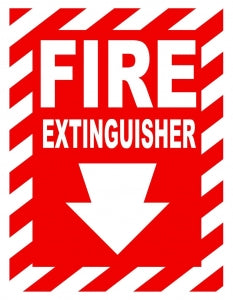 Zing Enterprises LLC Fire Extinguisher Signs w/Arrow - Fire Extinguisher Sign with Arrow, Aluminum, 10" x 7" - 1888A