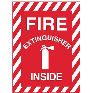 Zing Enterprises LLC Fire Extinguisher Inside with Graphic Signs - Fire Extinguisher Inside Sign with Graphics, Self-Adhesive Polystyrene, 10" x 7" - 1890S