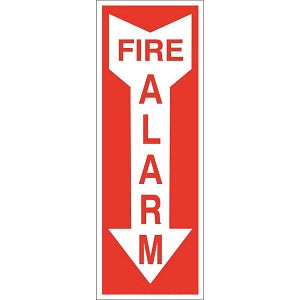 Zing Enterprises LLC Fire Alarm Signs - Fire Alarm Sign with Down Arrow, Self-Adhesive Polystyrene, 14" x 3.25" - 1892S