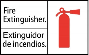 Zing Enterprises LLC ANSI-ISO Bilingual Fire Extinguisher Signs - Bilingual Fire Extinguisher Sign, Self-Adhesive Polystyrene, 7" x 10" - 1903S