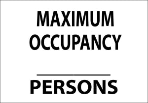 Zing Enterprises LLC Maximum Occupancy (Blank) Persons Signs - SIGN, MAXIMUM OCC PER, 7 X 10, AL - 1906A