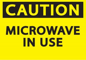 Zing Enterprises LLC Caution Microwave In Use Signs - SIGN, CAUTION, MICROWAVE IN USE, AL - 1909A