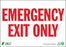 Zing Enterprises LLC Emergency Exit Only Signs - Emergency Exit Only Sign with Red Lettering on White, Plastic, 10" x 14" - 2084