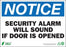 Zing Enterprises LLC Notice Security Alarm Will Sound Signs - SIGN, NOTICE SECURITY ALARM, 10X14, AL - 2140A