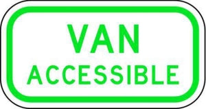 Zing Enterprises LLC Supplemental Parking Signs - SIGN, VAN ACCESSIBLE, 12X6, GREEN ON WHITE - 2215