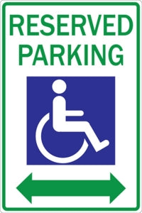 Zing Enterprises LLC Handicapped Parking Signs - SIGN, RSRVD PRKNG W/DBL ARROW & PIC - 2218
