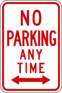 Zing Enterprises LLC General No Parking Signs - SIGN, NO PARKING ANYTIME W/L-R ARW, 12X18 - 2268