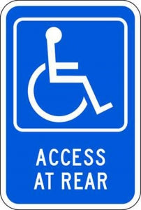 Zing Enterprises LLC Handicapped Accessible Parking Signs - SIGN, ACCESS AT REAR W/HANDICAP PIC - 2287