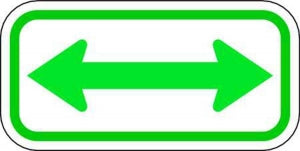 Zing Enterprises LLC Supplemental Parking Signs - SIGN, DOUBLE ARROW, GREEN / WHITE, 12X6 - 2289