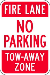 Zing Enterprises LLC Fire Lane No Parking Signs - SIGN, FIRE LANE NO PARKING, 12X18, EG - 2492