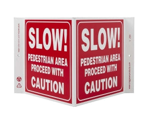 Zing Enterprises LLC Pedestrian Area V and L Projecting Signs - SIGN, SLOW PEDESTRIAN AREA V, 7 X 12 - 2560