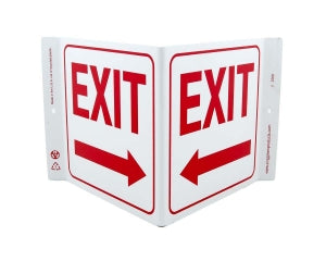 Zing Enterprises LLC Standard Exit V and L Projecting Signs - SIGN, EXIT LEFT ARROW V, 7 X 12 - 2568