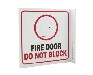 Zing Enterprises LLC Fire Exit and Fire Door V and L Projecting Signs - SIGN, FIRE DOOR DO NOT BLOCK L - 2579