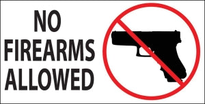 Zing Enterprises LLC No Firearms Allowed Decals - LABEL, NO FIREARMS, 5X7, 2PK - 2761