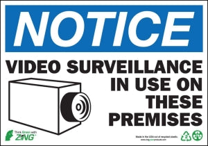Zing Enterprises LLC Notice Video Surveillance Decals - DECAL, NOTICE SURVEILLANCE, 5X7, 2PK - 2768