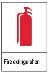 Zing Enterprises LLC Fire Extinguisher with Graphic Signs - ANSI Fire Extinguisher with Pictogram, Glow-in-the-Dark Plastic, 14" x 10" - 2901G