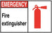 Zing Enterprises LLC ANSI-ISO Emergency Fire Extinguisher Signs - ANSI-ISO Emergency Fire Extinguisher Sign, Self-Adhesive Polystyrene, 10" x 14" - 2902S