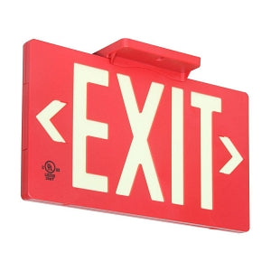 Zing Photoluminescent Glow Exit Signs - SIGN, EXIT, RED, GLOW, DOUBLE-SIDED - 7402