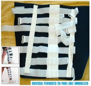 Zimmer Universal Knee Immobilizers - Universal Perforated Tri-Panel Knee Immobilizer with Contoured Stays, 22" Long x 27" Circumference - 00188350022
