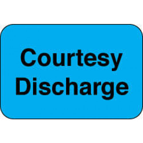 PDC Healthcare Permanent Paper Label - Courtesy Discharge Label, Blue, 1-5/8" x 7/8" - 59712507
